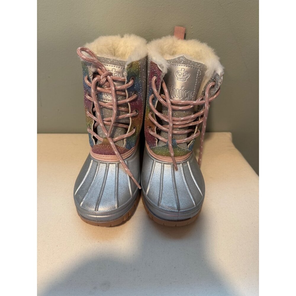 Juicy Couture Toddler Girls Cozy Boots - Silver Multi size 13